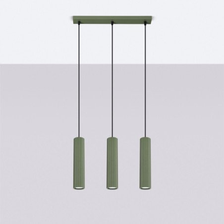 Lampe suspendue Onyx 3L vert olive
