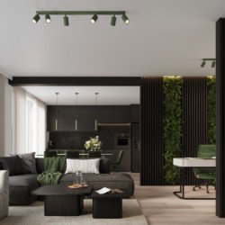 Lampe suspendue Onyx 3L vert olive