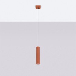 Lampe suspendue Onyx 1 rouge ocre