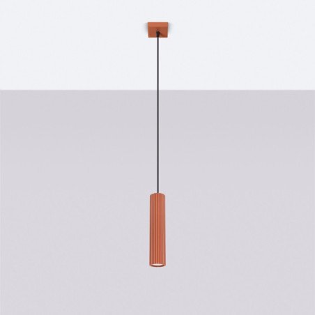 Lampe suspendue Onyx 1 rouge ocre