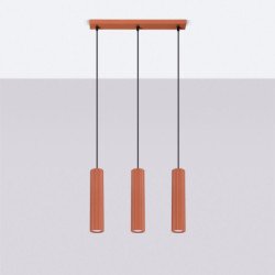 Lampe suspendue Onyx 3L rouge ocre