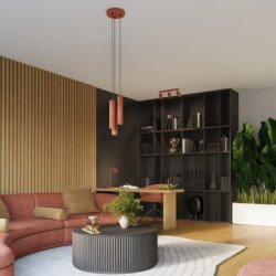 Plafonnier Onyx 3L rouge ocre