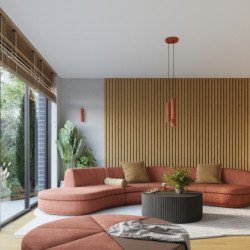 Plafonnier Onyx 3L rouge ocre