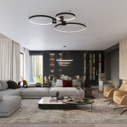 Lustre Nyra 3 55/78/110 noir 3000K