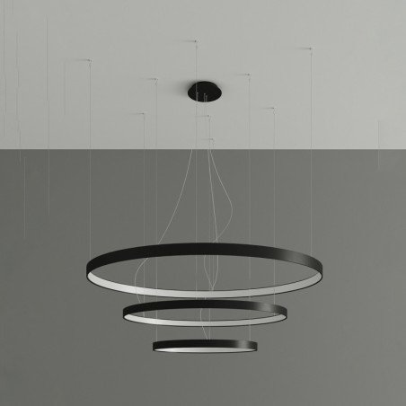 Lustre Nyra 3 55/78/110 noir LED 4000K