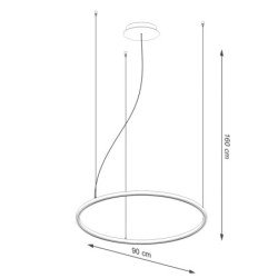 Lustre Selis 80 noir LED 3000K