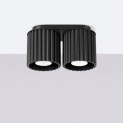 Plafonnier Aurélis 2 noir GU10