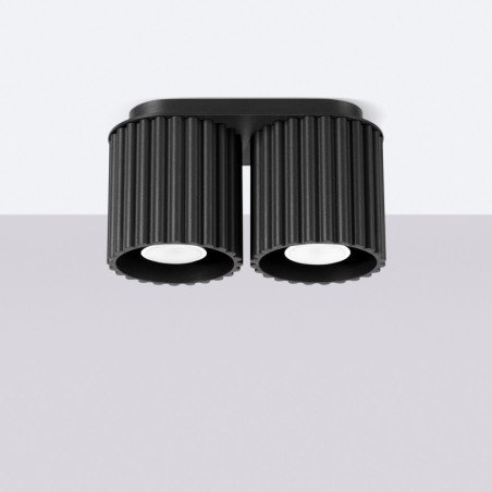 Plafonnier Aurélis 2 noir GU10