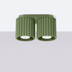 Plafonnier Aurélis 2 vert olive GU10