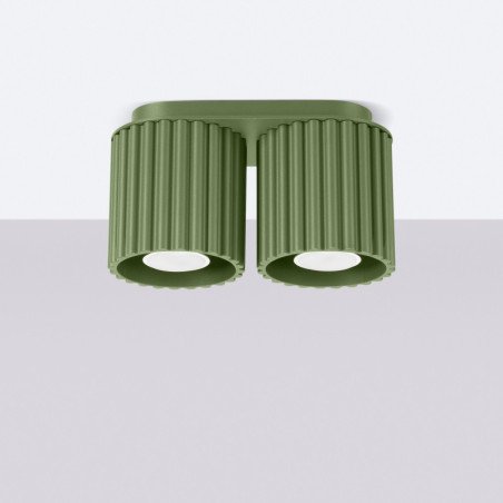 Plafonnier Aurélis 2 vert olive GU10
