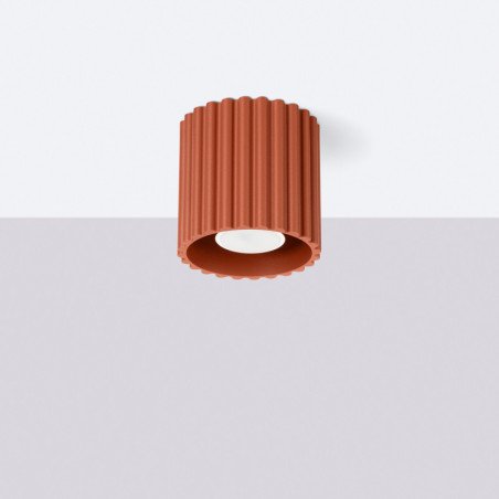 Plafonnier Aurélis 1 rouge ochra GU10