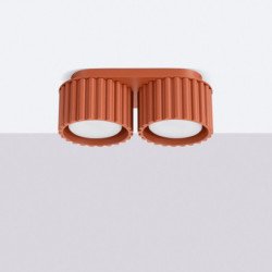 Plafonnier Aurélis 2 rouge ochra Gx53