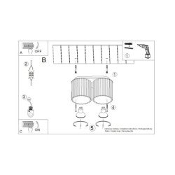 Plafonnier Aurélis 2 taupe GU10