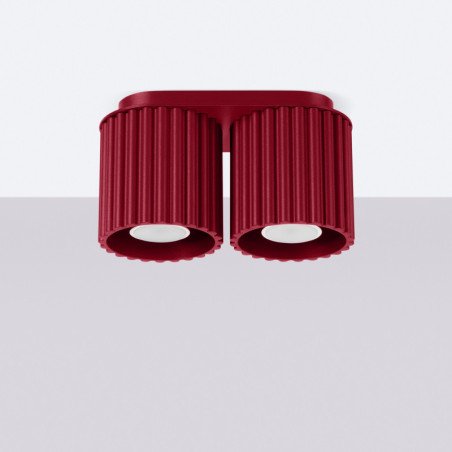 Plafonnier Aurélis 2 bordeaux GU10