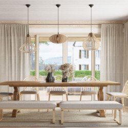 Lampe suspendue Aphelion bois