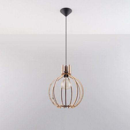 Lampe pendante Arcturus en bois naturel