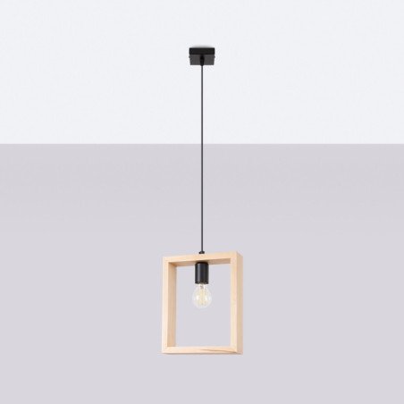 Lampe suspendue Astrelis bois naturel