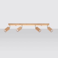 Plafonnier Boreal 4 en bois naturel