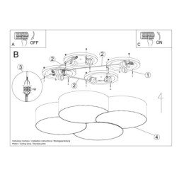 Plafonnier Circinus 4 blanc