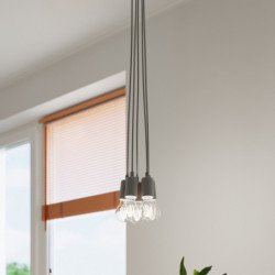 Lampe pendante Dione 3 gris