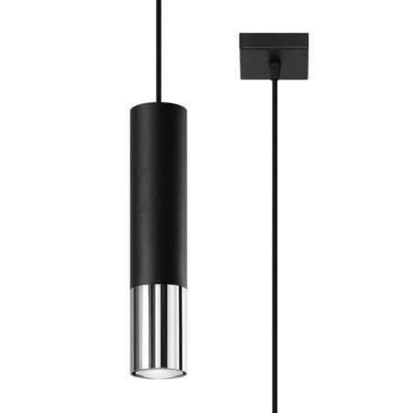 Lampe suspendue Luminous 1 noir/chrome