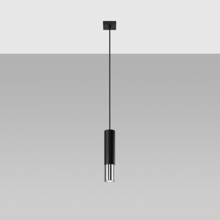 Lampe suspendue Luminous 1 noir/chrome