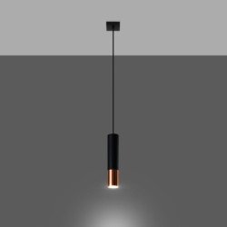 Lampe suspendue Luminous 1 noir/cuivre