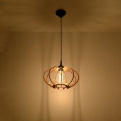 Lampe suspendue Meteora en bois naturel