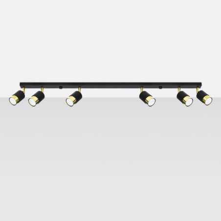 Plafonnier Nereus 6 noir/doré