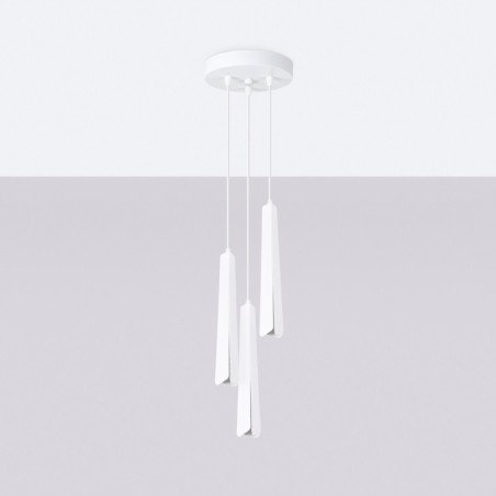 Lampe suspendue Prismatica 3P blanc