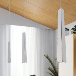 Lampe suspendue Prismatica 3P blanc