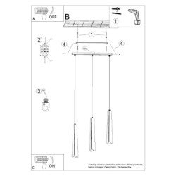 Lampe suspendue Prismatica 3L blanc