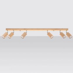 Plafonnier Boreal 6 en bois naturel