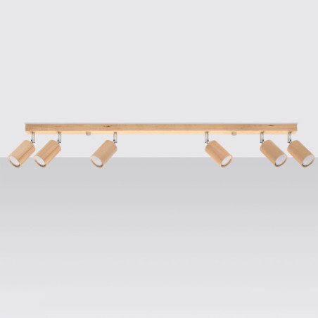 Plafonnier Boreal 6 en bois naturel
