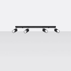 Plafonnier Nereus 4 noir/chrome