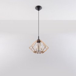 Lampe suspendue Pulsaria en bois naturel