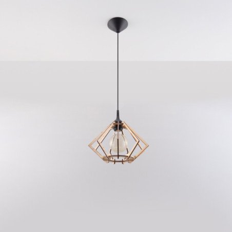 Lampe suspendue Pulsaria en bois naturel