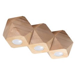 Plafonnier Taina 3 en bois naturel